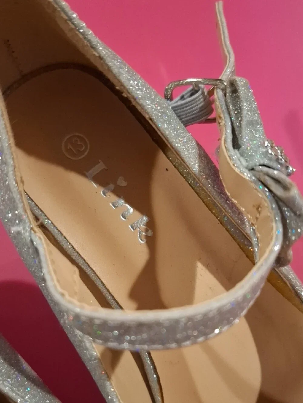 Link Girls Glitter Mary Jane Dress Shoes - Silver